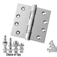 thumbnail image 2 of EMBASSY Door Hinge 4 x 4 Solid Brass Polished Chrome with Ball Tips, 2 of 7
