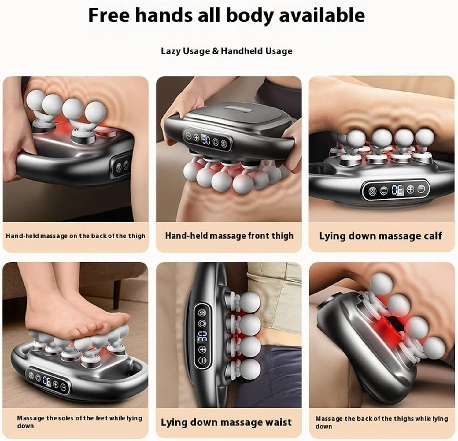 16-Head Massage Gun Set with 30 Levels & 3 Modes, Massage Gun Deep Tissue Neck Massager with 16 Heads, for Deep Tissue, Back, Shoulders, Legs, Pain Relief