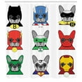 thumbnail image 3 of Ambesonne Superhero Shower Curtain, Cartoon Bulldog Art, 69"Wx84"L, Multicolor, 3 of 3