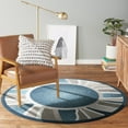 thumbnail image 3 of Home Dynamix Premium Rizzy Contemporary Abstract Border Area Rug, Blue/Grey, 7'8" Round, 3 of 4