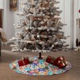 thumbnail image 5 of Daiia Colored Casino Chips Drawing Merry Christmas Tree Skirt , Xmas Large Lace-up Tree Skirt, Santa Snowflakes Rustic Home Decorations New Year Party Farmhouse Decor-30", 5 of 7