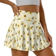 thumbnail image 3 of Xoenoiee Bee Sunflower Print Pleated Skirts for Women High Waisted Tennis Skirt Athletic Skorts with Pockets Shorts Workout Golf Skort, S, 3 of 7