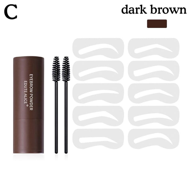 Set de polvos para cejas Seal Eyebrow Powder, herramienta para dibujar cejas, barra de polvos para cejas con sello de contorno y tarjeta para cejas