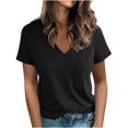 thumbnail image 2 of Ashirexll Women's T-shirts, Short Sleeve Tops for Women, Women's Solid Color T-shirt Short Sleeve Short Sleeve Crew Neck Top Shirt 2025, 2 of 6