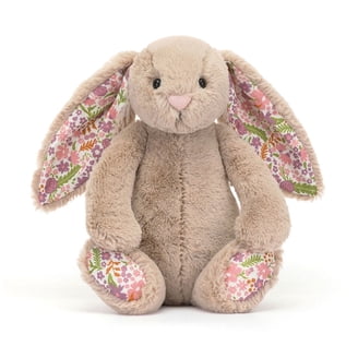 Jellycat Blossom Silver Bunny, Multicolor, Cotton, Nighttime