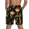 thumbnail image 4 of Haiem Monkeys Swinging from Palms Mens Swim Trunks with Compression Liner 2 in 1 Swimming Shorts Stretch Swimwear Quick Dry,Board Shorts-XX-Large, 4 of 9
