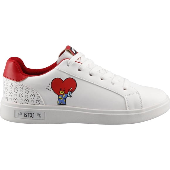 Bts Kpop Bt21 Tenis Dama Plataforma Mujer Original Tata blanco 24