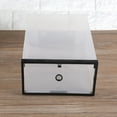thumbnail image 4 of Transparent Foldable Plastic Drawer Shoe Case Storage Stackable Box Organizer Black, 4 of 8