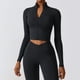 thumbnail image 3 of Chaqueta de Yoga de manga larga de secado rápido para mujer, ropa de entrenamiento de gimnasio con cremallera, chaqueta ajustada para correr, Top de Fitness desnudo, invierno, 3 of 5