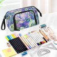 thumbnail image 5 of Nylon Fish Mouth Pencil Case with Large Capacity Zipper Pencil Pouch Beautiful Iris Flower Pencil Bag Organizers, 5 of 7