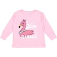 thumbnail image 3 of Inktastic Glam Pink Flamingo with Pearls Girls Long Sleeve Toddler T-Shirt, 3 of 5