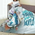 thumbnail image 6 of Honeii Let's go Travel Around the World Print Fleece Blanket - Throw Blanket for Bed, Sofa, Couch, Camping, and Travel , Microplush Ultra Soft Warm Blanket-80"x60", 6 of 7