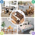 thumbnail image 4 of Square Tablecloth, Waterproof Polyester Table Cover, Wrinkle Resistant & Washable Fabric for Dining, Kitchen, Picnic, 60x60in(152x152cm), Wood Print, 4 of 6