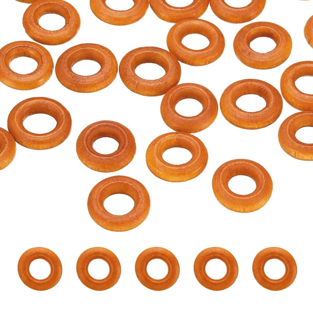 Unique Bargains 15mm Natural Wooden Rings, 30 Pack Wood Ring Round Linking Rings Wood Loop Circle for Craft, Brown