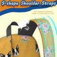 thumbnail image 5 of Boston Terrier and Floral Orange Pattern 17" School Backpacks for Teens,Waterproof Oxford Fabric,S-Shape Padded Straps for School,Travel,Hiking,Camping, 5 of 6