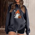 thumbnail image 4 of Halloween Sweatshirt for Women Hoodless Sweatshirt Casual Crewneck Long Sleeve Pullover for Fall Winter Wear Grey M, 4 of 5