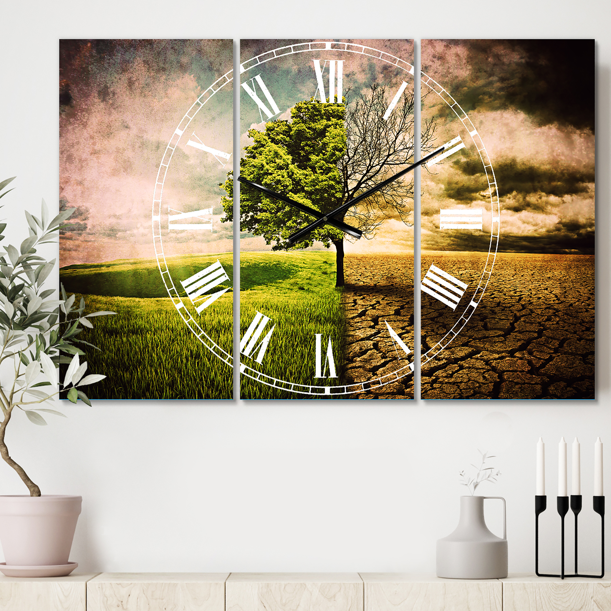 Designart 'Global Warming' Traditional Wall Clock