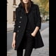 thumbnail image 5 of Abrigo Cruzado de Invierno para Mujer, Elegante Abrigo Tipo Gabardina de Mezcla de Larga con Cuello de Solapa y Botones Negro XXL, 5 of 6
