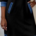 thumbnail image 4 of Sokhug Women’s Hooded Paneled Denim Sweatshirt Dress Long Sleeve Midi Dress with Pockets Casual Fall Winter Cozy Outfit, 4 of 8