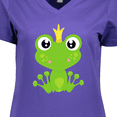 thumbnail image 4 of Inktastic Frog Prince, Green Frog, Frog With A Crown Women's V-Neck T-Shirt, 4 of 5