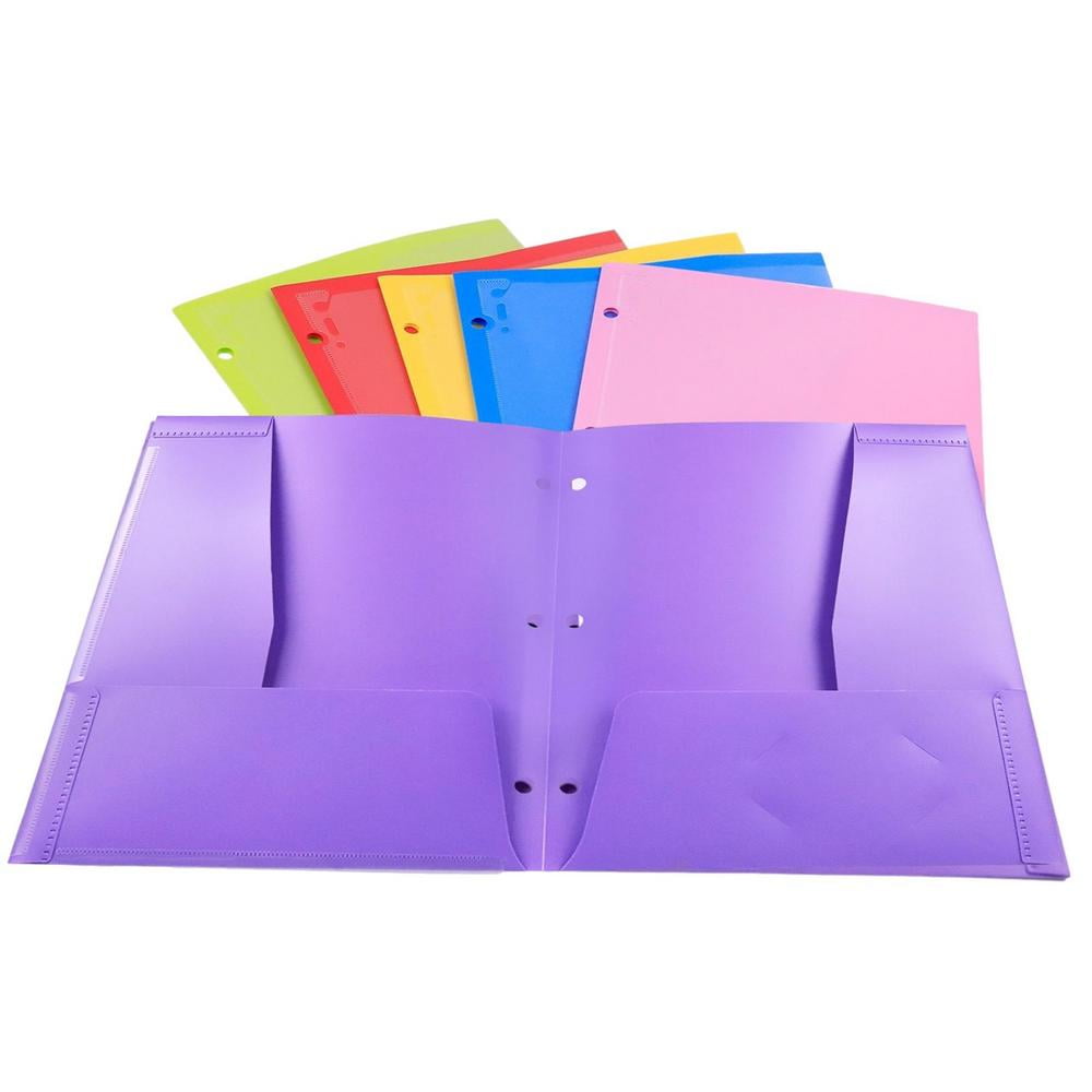 Tohuu Folders With Pockets 6 Color Folder With Pockets 3 Hole Letter