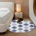 thumbnail image 2 of Round Area Rug 3 Ft, Grey Purple Moroccan Washable Non-Slip Circle Carpet for Living Room/Bedroom, Retro Bohemia Geometric Pattern Low-Profile Small Floor Mats Collection Rugs for Indoor, 2 of 8