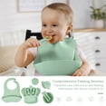 thumbnail image 4 of Thehsnt 9Pcs Silicone Baby Feeding Set Suction Bowl Divided Plate Bibs Fruit Feeder Spoons Forks Sippy Cup Utensil Sets BPA-Free Tableware for Newborn Gift, 4 of 9
