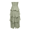thumbnail image 4 of Women's Strapless Ruffle Tiered Maxi Dress Summer Elegant Bodycon Backless Flowy Gown Formal Evening Dress Casual Summer Dress Women Dressy Fall Dresses for Women Dresses for Women for Work Split, 4 of 5