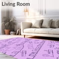 thumbnail image 2 of ODIKA 2'x3' Machine Washable Non-Slip Area Rug, Locomotive Letter Parade Numeric Pathway Jungle Friends Roadmap High Traffic Rug, Purple, 693113, 2 of 7