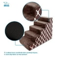 thumbnail image 3 of TiaGOC Dog Stairs for Small Dogs & Cats, Foam Pet Steps Portable Ramp for Couch Sofa and High Bed Non-Slip Balanced Indoor Step Support, Paw Safe No Assembly - Brown Lattice Print, 5-Step, 3 of 3