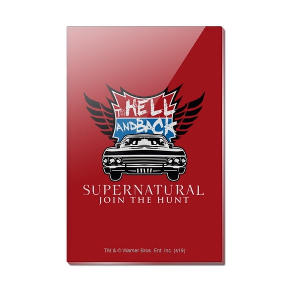 Supernatural To Hell and Back Rectangle Acrylic Fridge Refrigerator Magnet