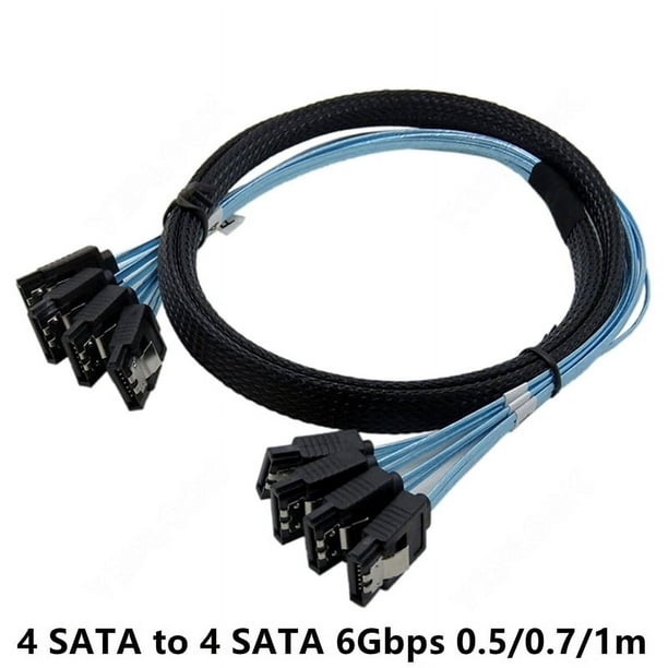 Cable de datos SATA3.0 SAS Original 4 SATA, 6 SATA, 8 SATA de alta velocidad 6Gbps para disco duro SSD servidor de tarjeta Raid 0,5 M/0,7 M/1M