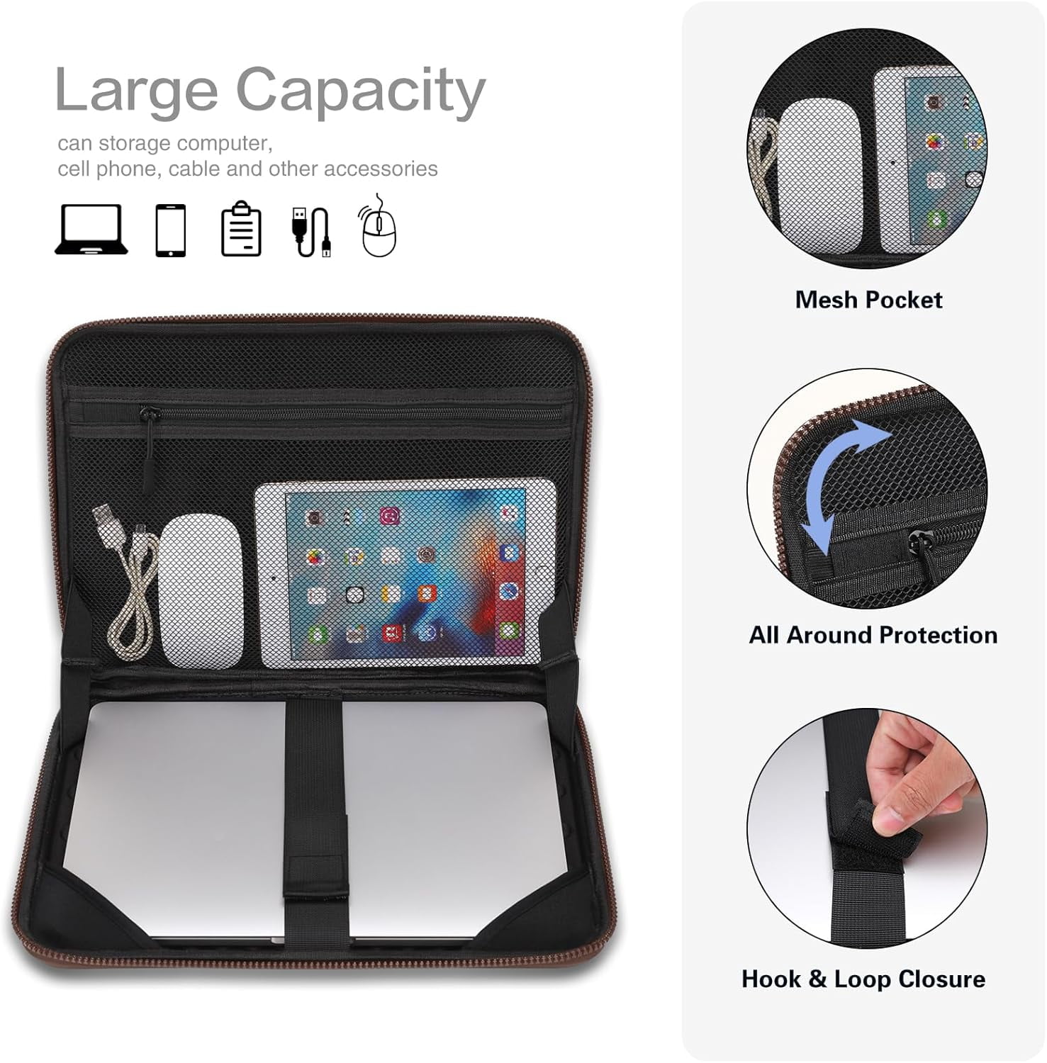 MOSISO Laptop Hard Shell Case for Men Women, 13-14 inch Waterproof Shockproof Computer Bag for Laptop with Handle