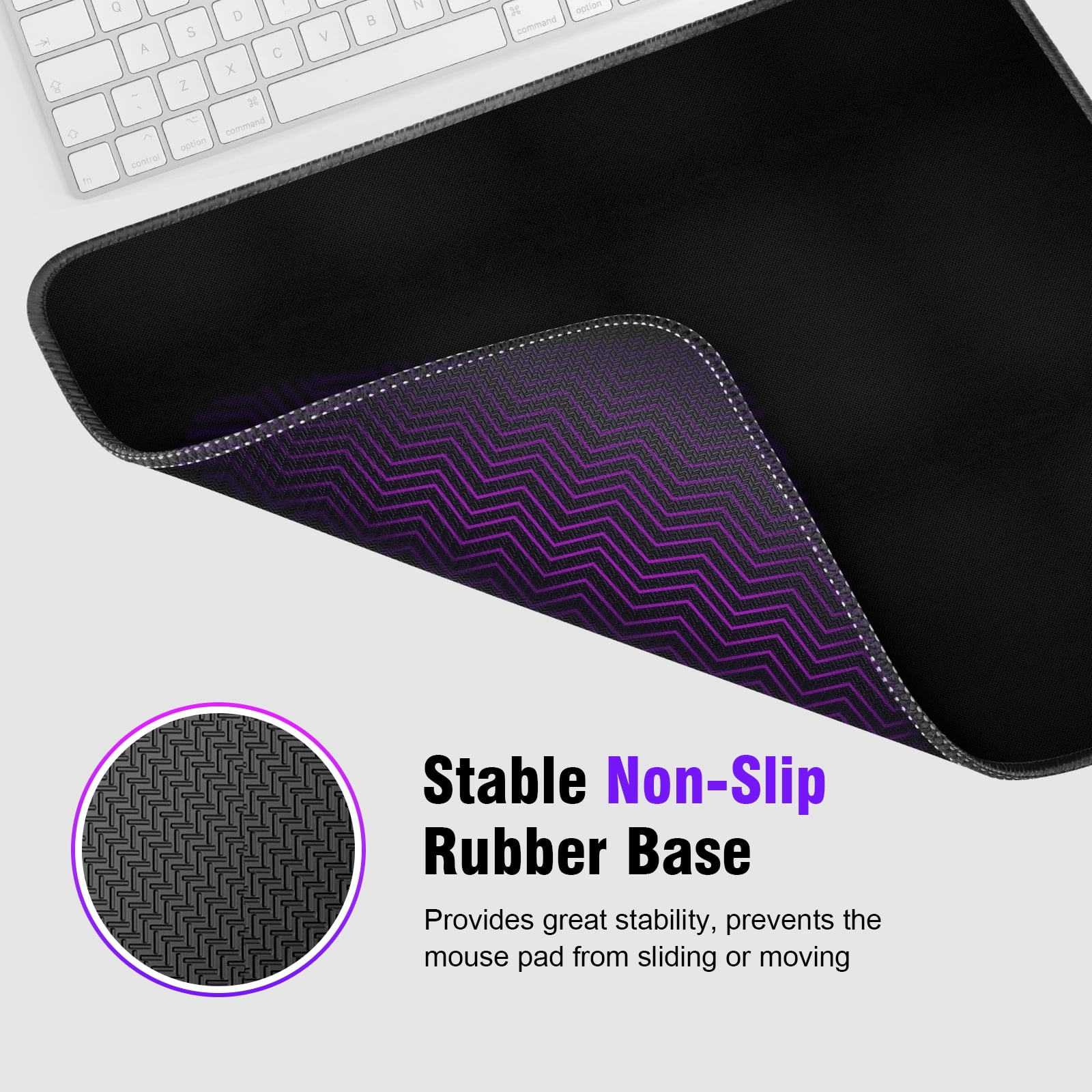 Mouse Pad Non-Slip Desk Mat for Computer Desk Office Essentials Desk Accessories 8.3x10.2In Black