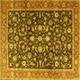 thumbnail image 1 of Ahgly Company Machine Washable Indoor Square Persian Yellow Traditional Area Rugs, 8' Square, 1 of 4
