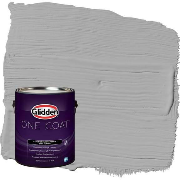 Glidden One Coat Flagstone / Gray Flat Exterior Paint with Primer, 1 Gallon