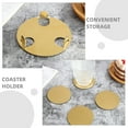 thumbnail image 3 of NICEXMAS 6Pcs Plated Gold Metal Drink Coasters with Construction and Easy Clean Surface for Tabletops, 3 of 8