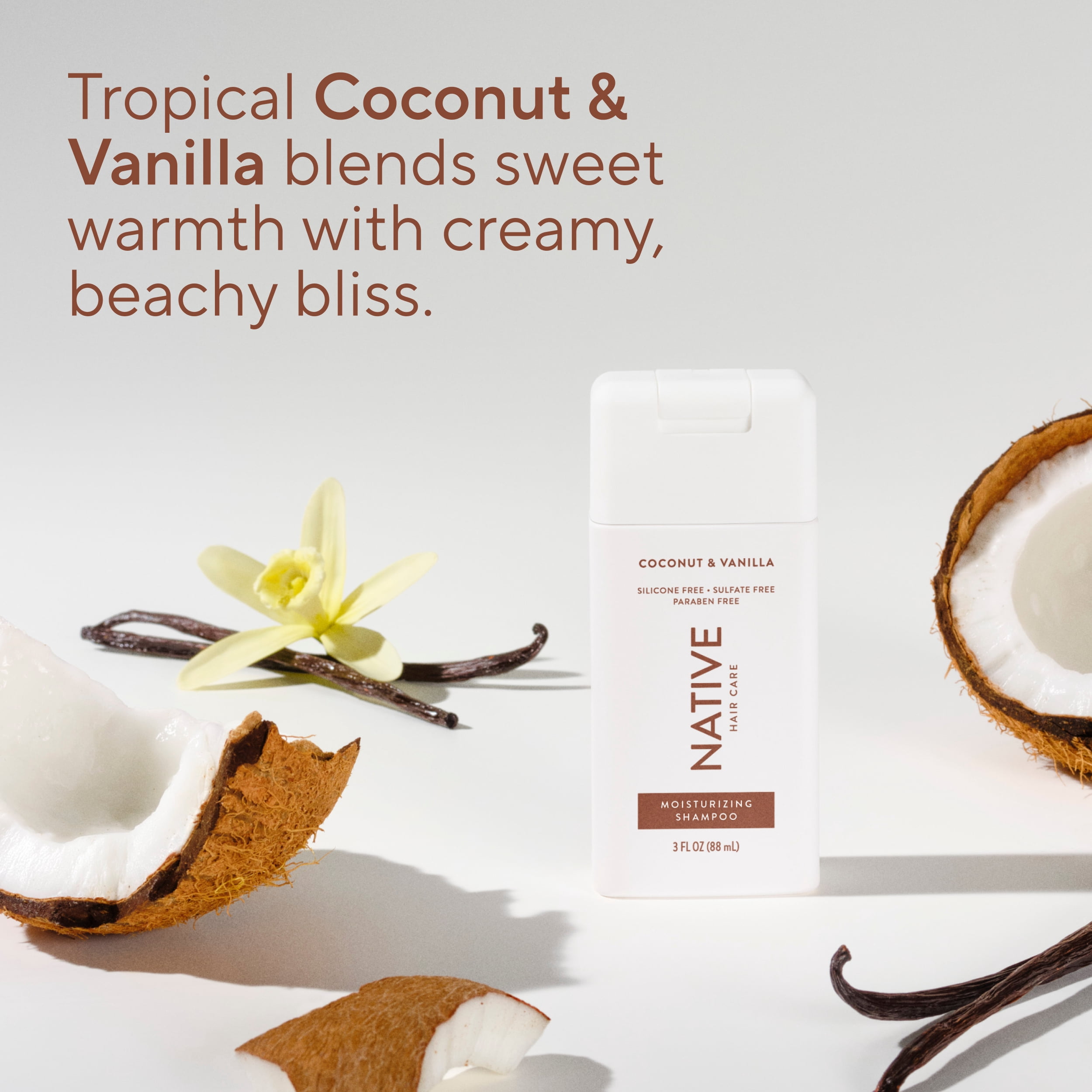 (3 pack) Native Moisturizing Shampoo Mini Coconut and Vanilla 3 fl oz