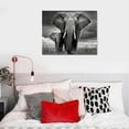 thumbnail image 4 of COMIO Black and white animal wall art, elephant wild animal wall, living room decoration, small elephant big ear painting, natural scenery art, bedroom, office, home decoration, 4 of 4