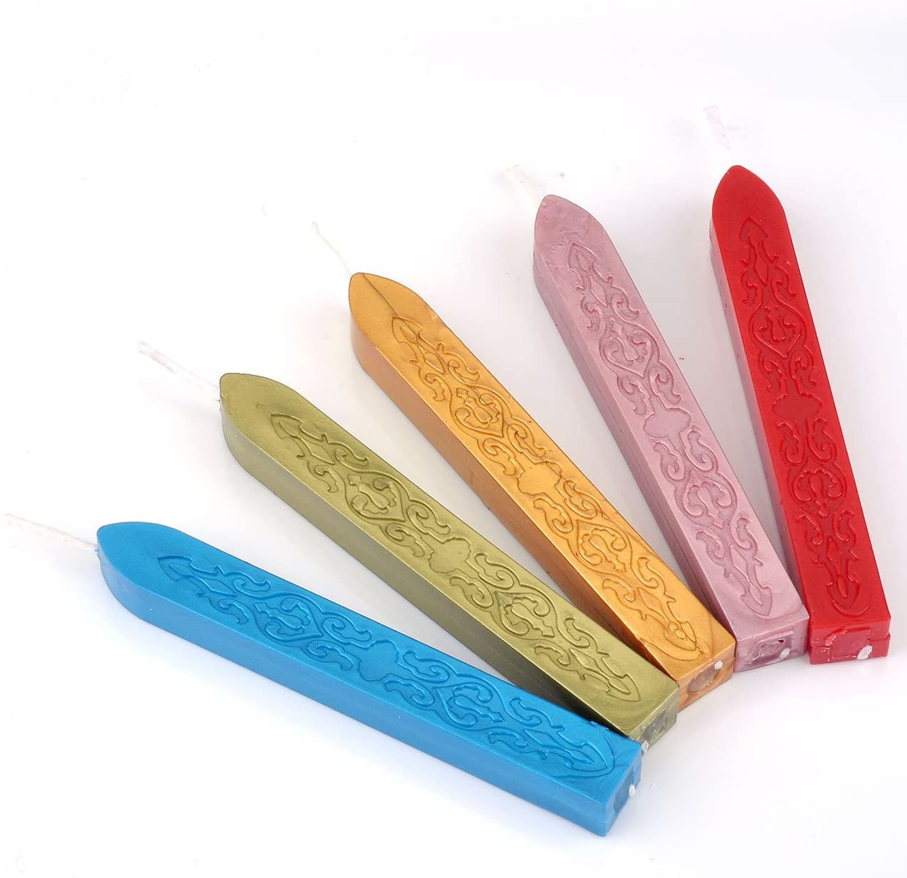 Manuscript Sealing Seal Wax Sticks With Wicks Red Silver Cooper Gold Colors 