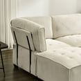 thumbnail image 4 of 6 Seat Modular Sectional - U Shaped Couch With Soft Beige Corduroy For Cozy Seating Seats Convertible In Fluffy Living Room, 4 of 6