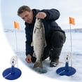 thumbnail image 1 of Ice Tip Up With Orange Pole Tip Up Indicators Ice Tip Up Winter Rod Marker For Winter Tackle Things for Men Tip up Rig Ice Ice Sled for Ice Terminal Tackle Storage Pocket Fisherman Clam 560 Large Ice, 1 of 3