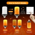 thumbnail image 4 of IAMSTECH LED Flame Light Bulbs 2PCS, Flickering Light Bulbs Upgraded 4 Modes, E26 Base Light Bulbs with Upside Down Effect for Daily, Garden Decor, Party, Patio, Indoor, Outdoor Decor, 4 of 9