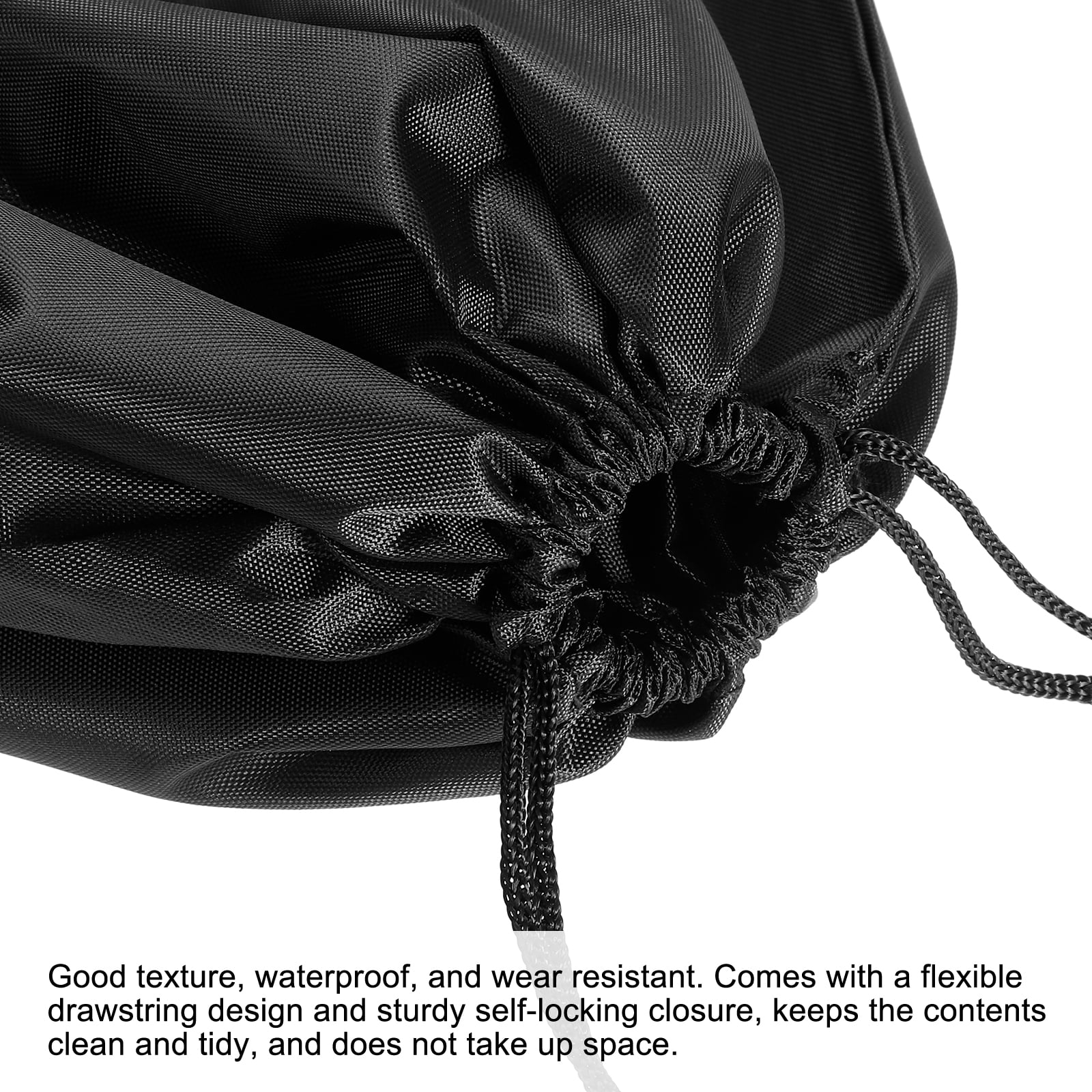 Unique Bargains Clothes Storage Drawstring Bag for Travel and Home Use Black 23.6"