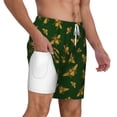 thumbnail image 2 of Kdxio Hohey Bee Print Men'S Swim Trunks With Compression Liner 7 Inch Inseam Quick Dry Swim Shorts, 2 of 7