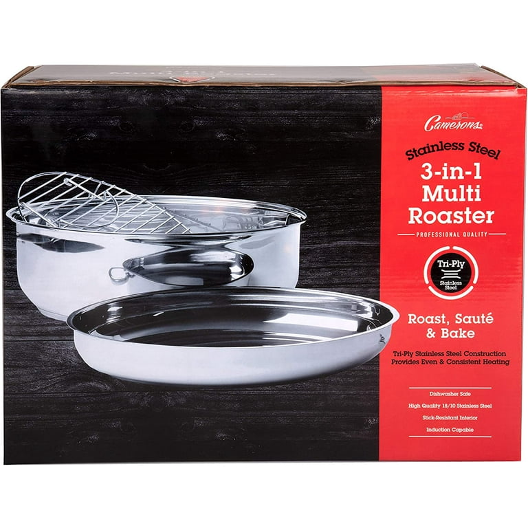 Professional Stainless Steel Oval Roaster Serving Tray Set Professional Stainless Steel Oval Roaster Serving Tray Set