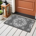 thumbnail image 4 of 2x3 Ft Entryway Area Rug, Grey Boho Kitchen Rug Runner Washable Floor Mat, Abstract Floral Southwestern Ethnic Tribal Non Slip Indoor Door Mat Throw Carpet for Bathroom Living Room Bedroom, 4 of 8