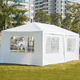 thumbnail image 4 of Toldo Reforzado Practiksa 9x3 Metros Carpa con Ventanas Lona Impermeable Color Blanco, 4 of 5