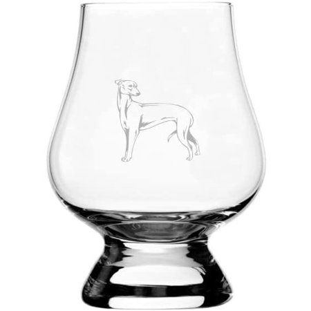 

GREYHOUND Dog Themed Etched 2.5oz Glencairn Wee Whisky Glass