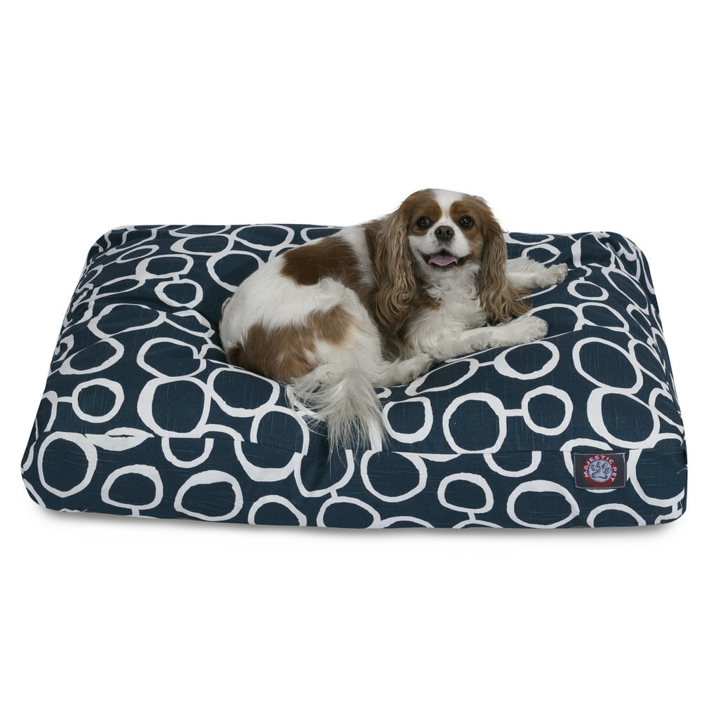 Majestic Pet Fusion Rectangle Dog Bed Cotton Twill Removable Cover Navy